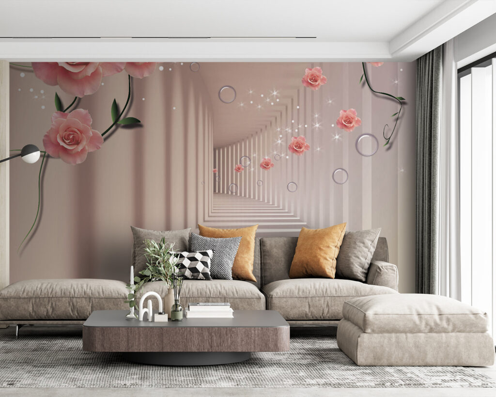 Roses Through Doorways in an interior