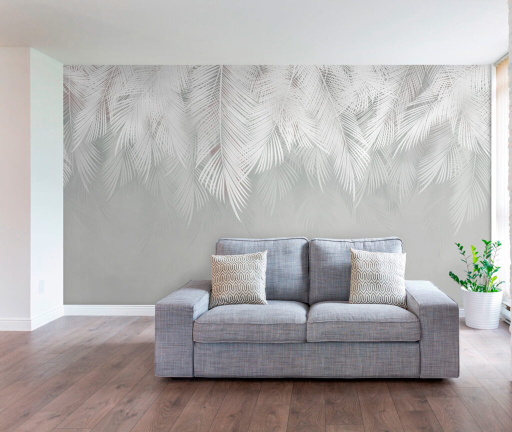 Hanging palm leaves — interior 1