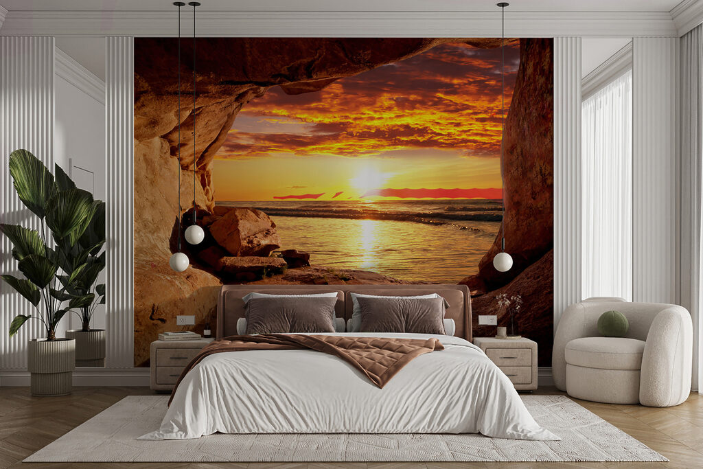 Sunset through a cave — interior 11