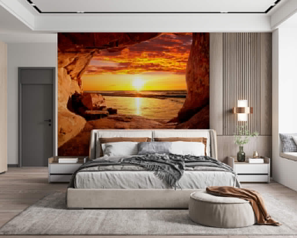 Sunset through a cave — interior 4