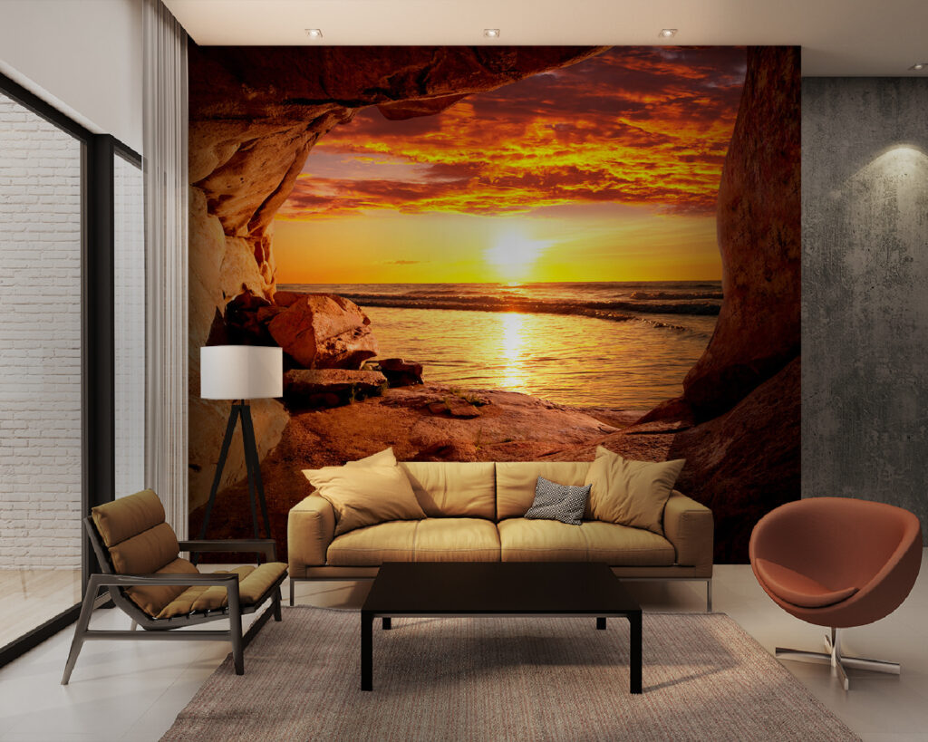 Sunset through a cave — interior 6