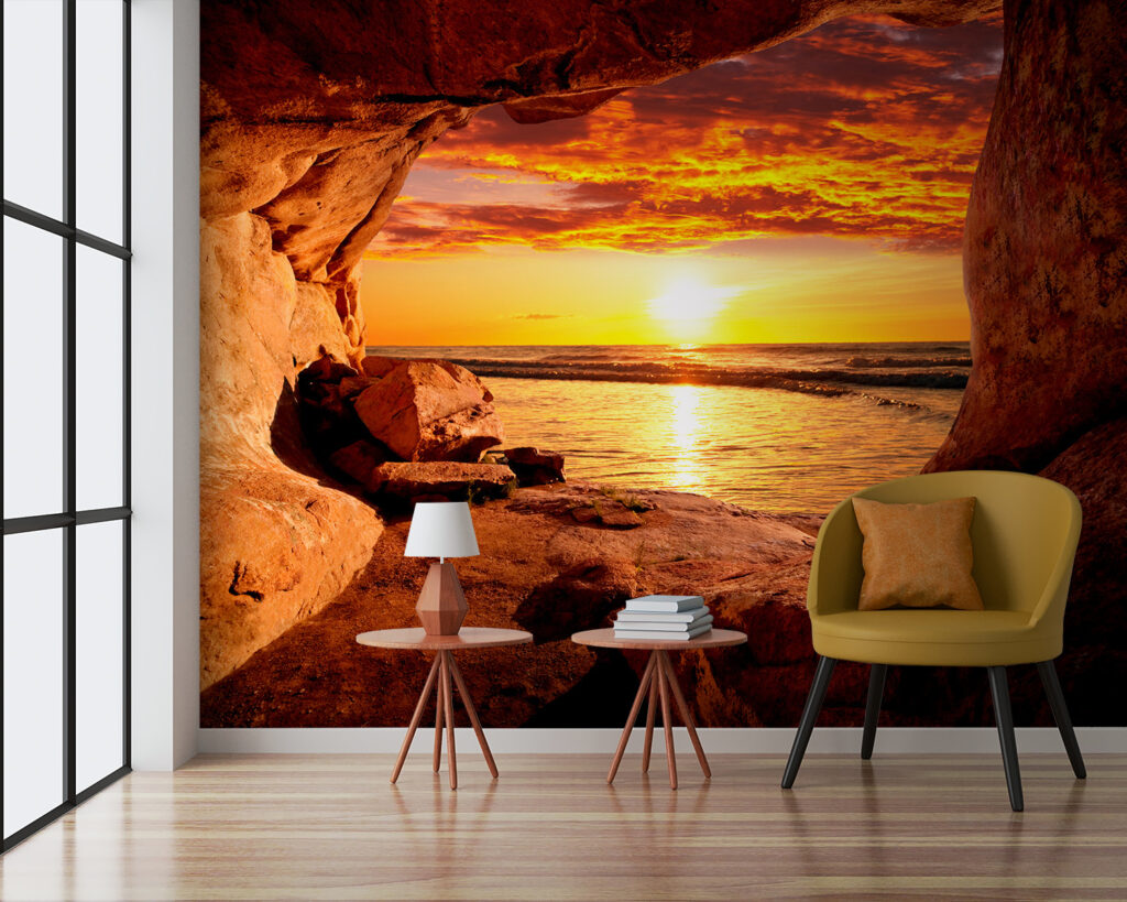 Sunset through a cave — interior 7