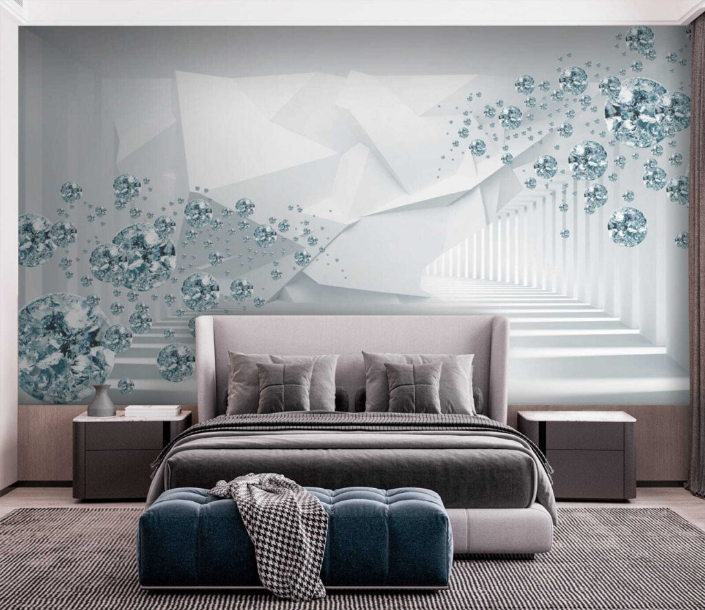 Blue faceted diamonds — interior 2