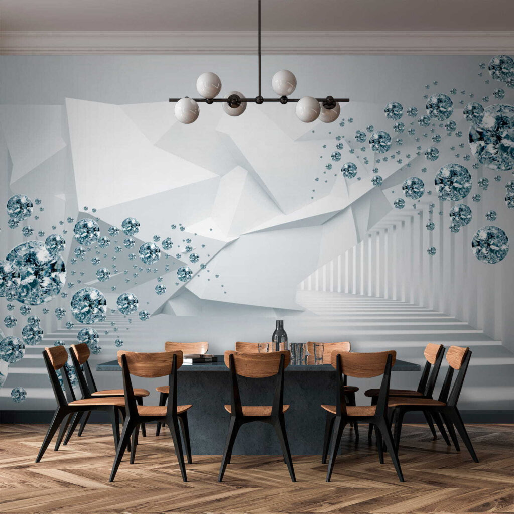 Blue faceted diamonds — interior 3