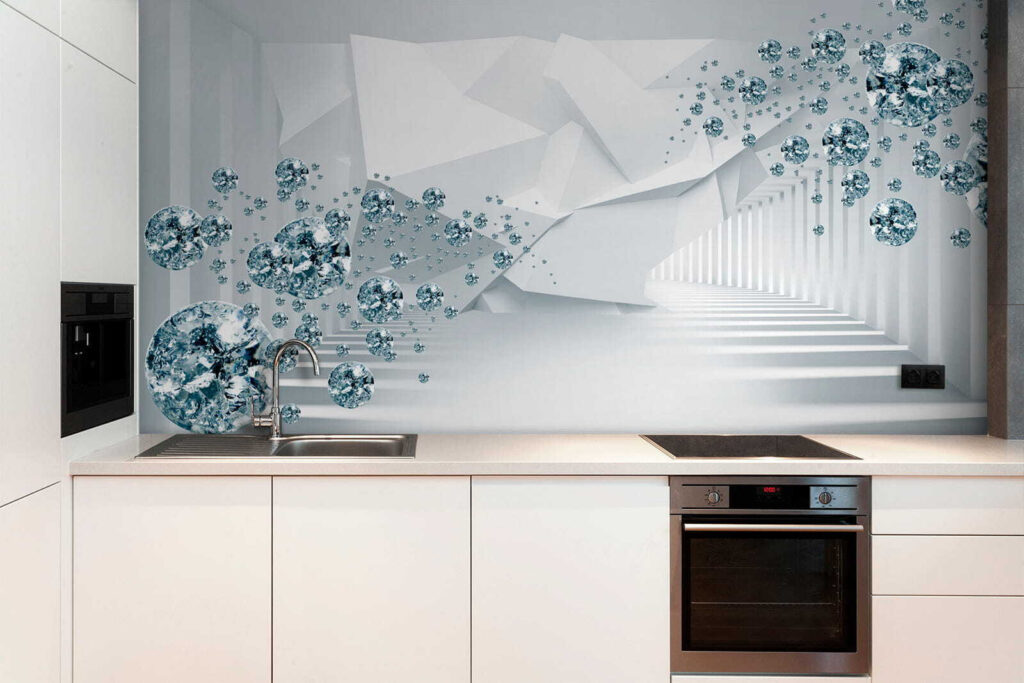 Blue faceted diamonds — interior 1