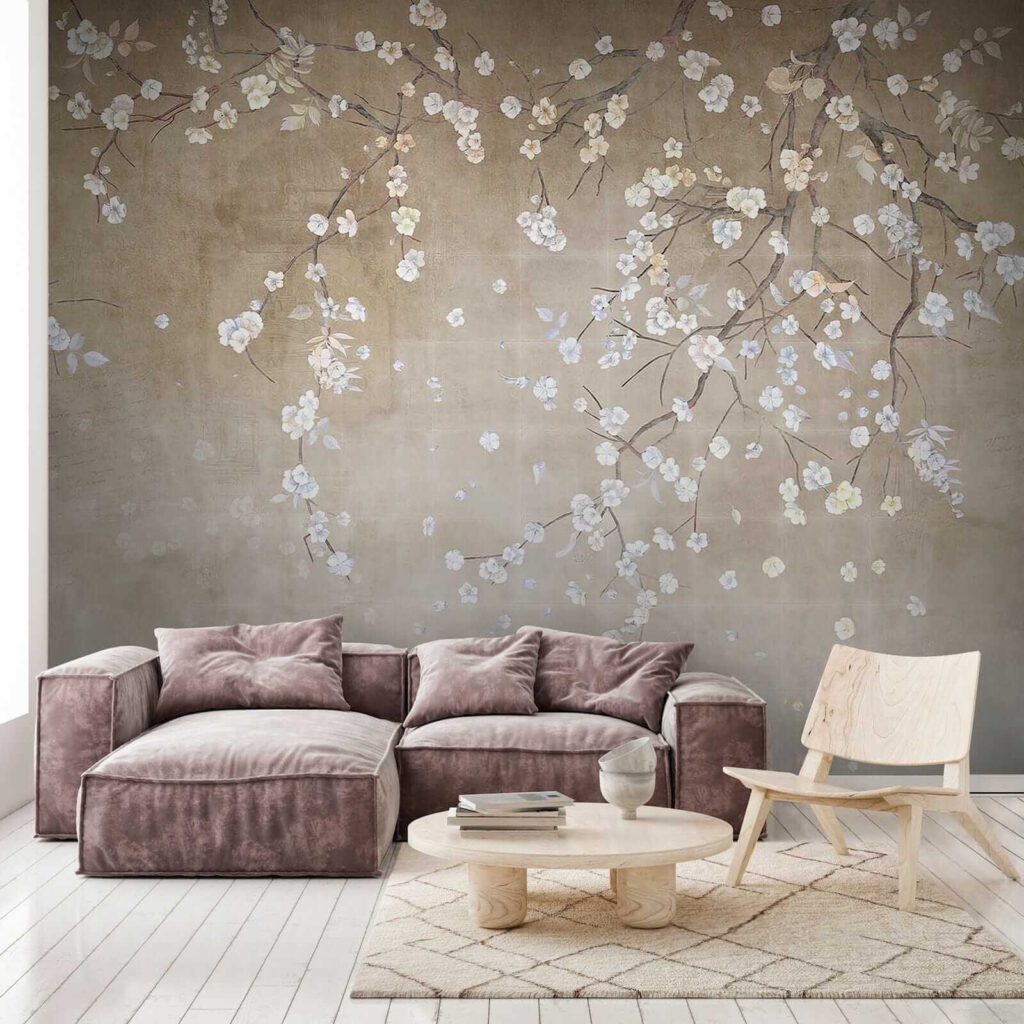 White blossom drifts down — interior 8