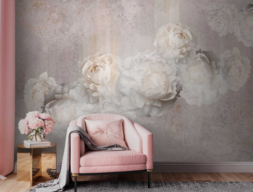 Pale roses on grey — interior 4