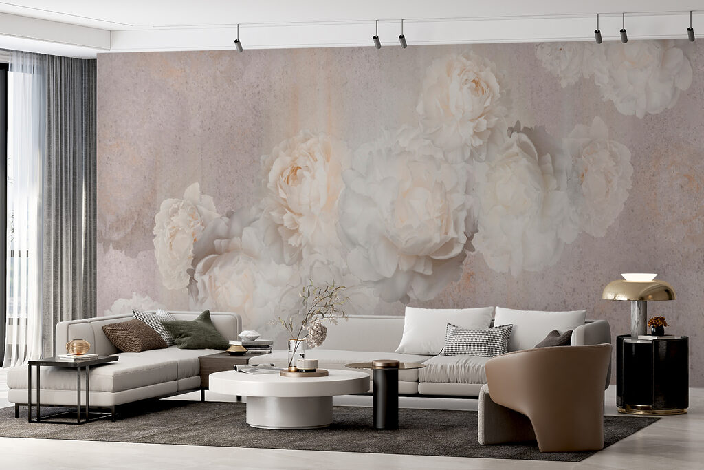Pale roses on grey — interior 11