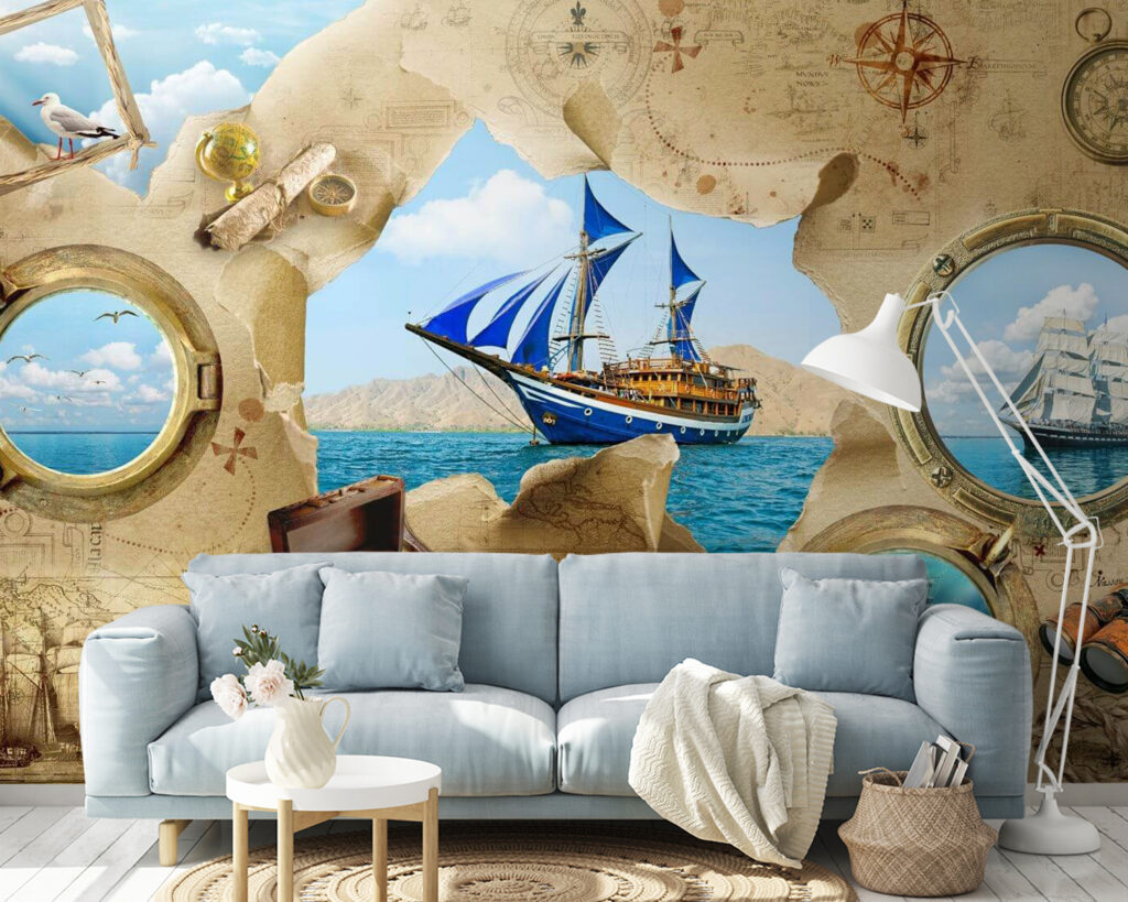 Ships among old charts — interior 1