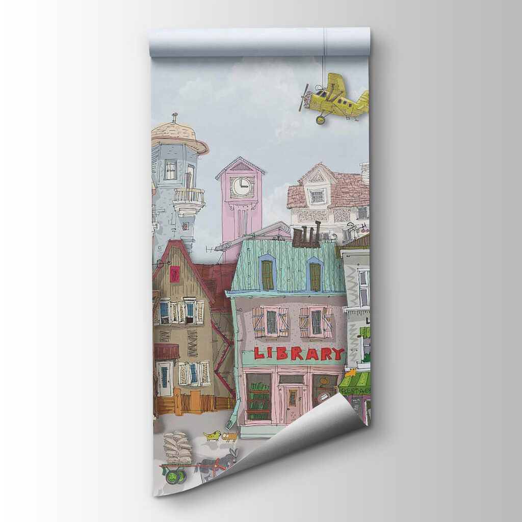 Colourful houses and balloons — product view