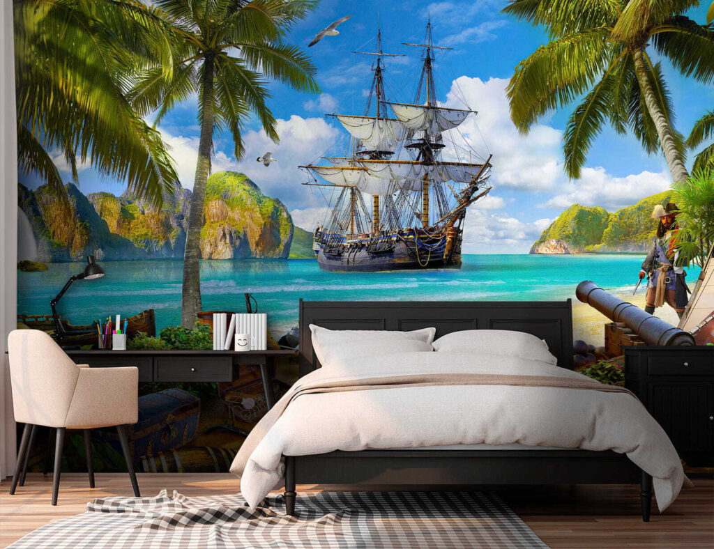 Pirate ship by palms — interior 1