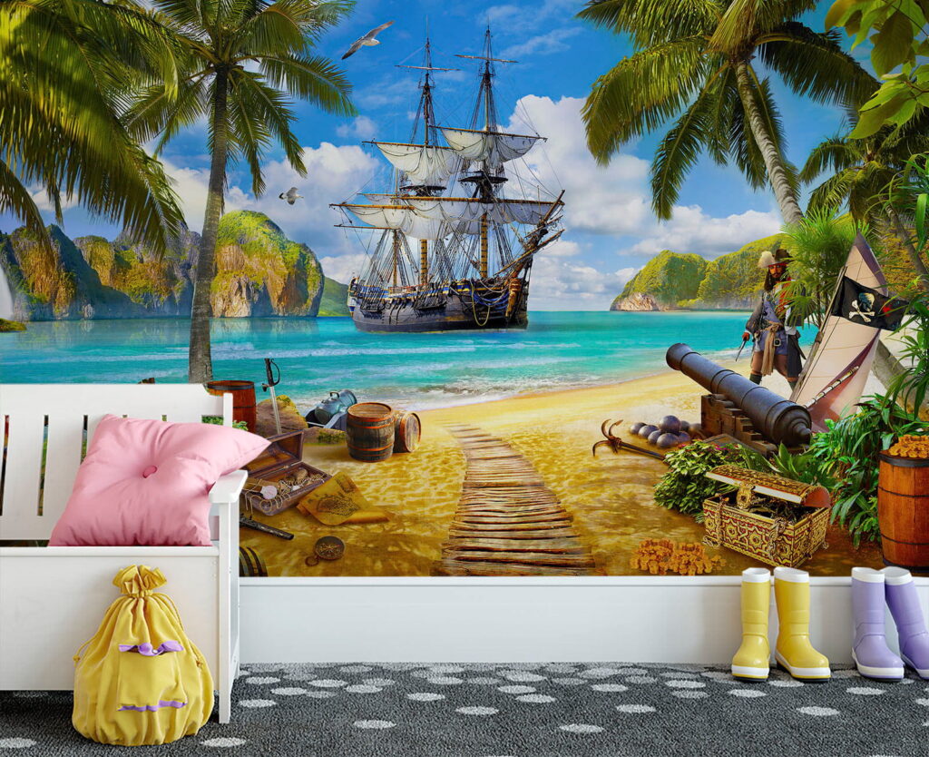 Pirate ship by palms — interior 10