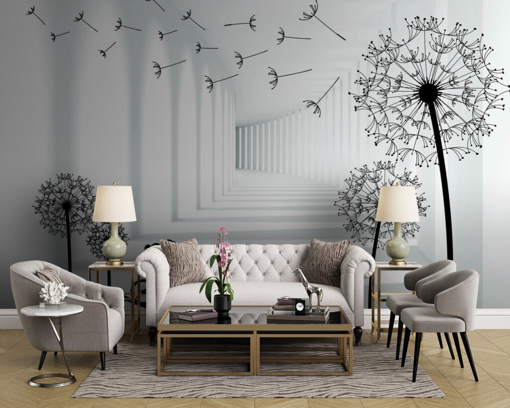 Cyclists among dandelions — interior 4