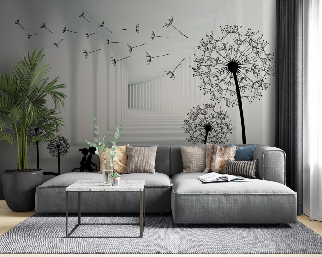 Cyclists among dandelions — interior 5