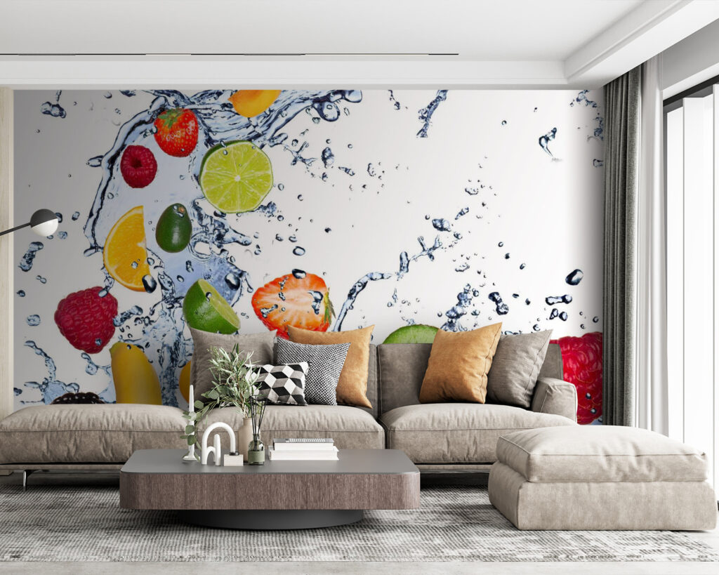 Fruit splashing through water — interior 2