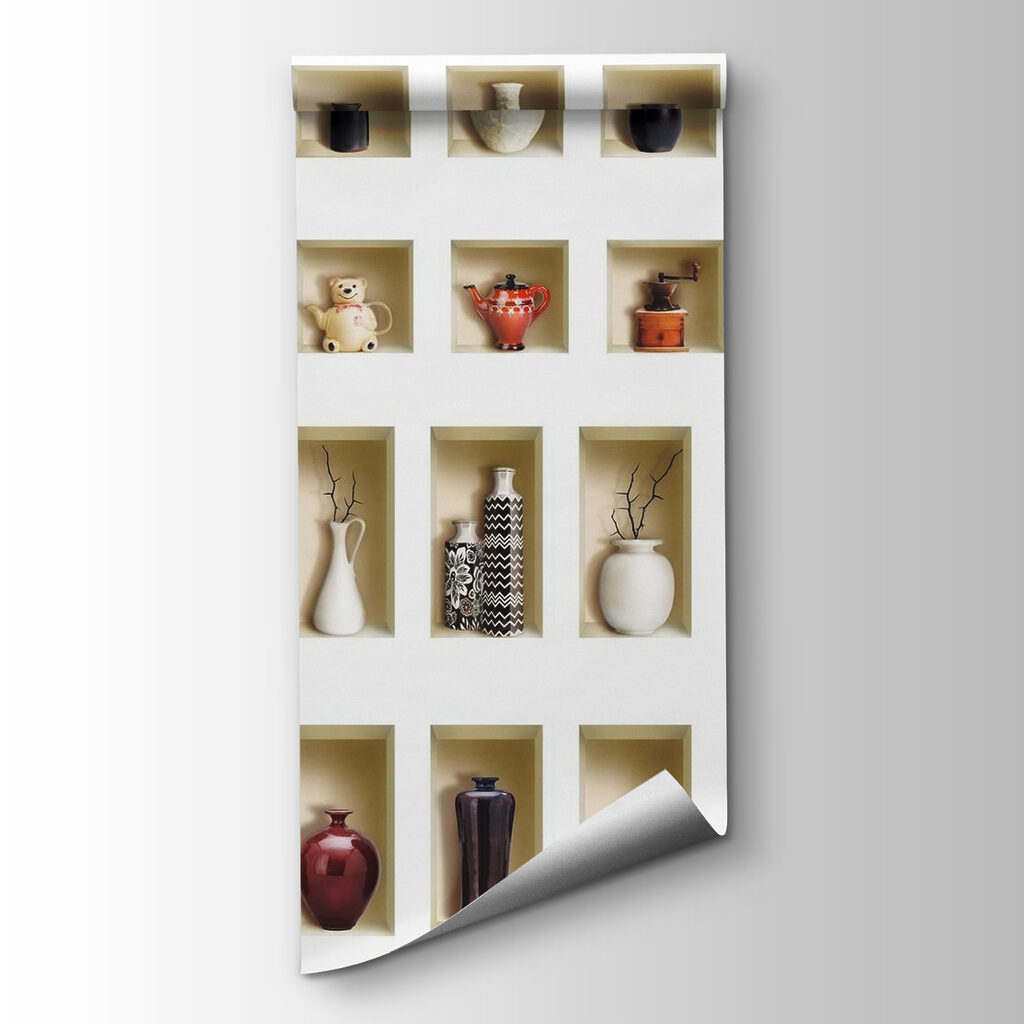 Niches with decorative bottles — product view