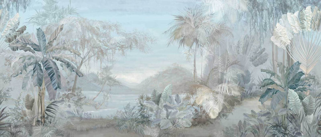 Ice-blue tropical landscape — full design