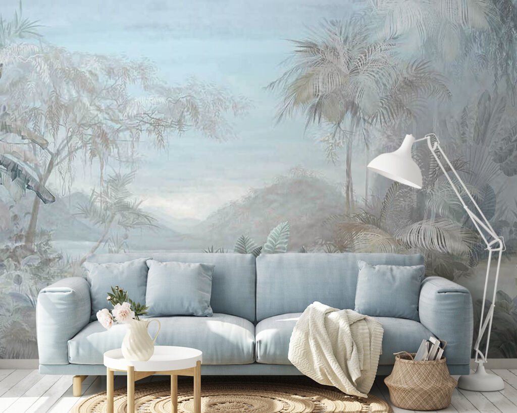 Ice-blue tropical landscape — interior 1