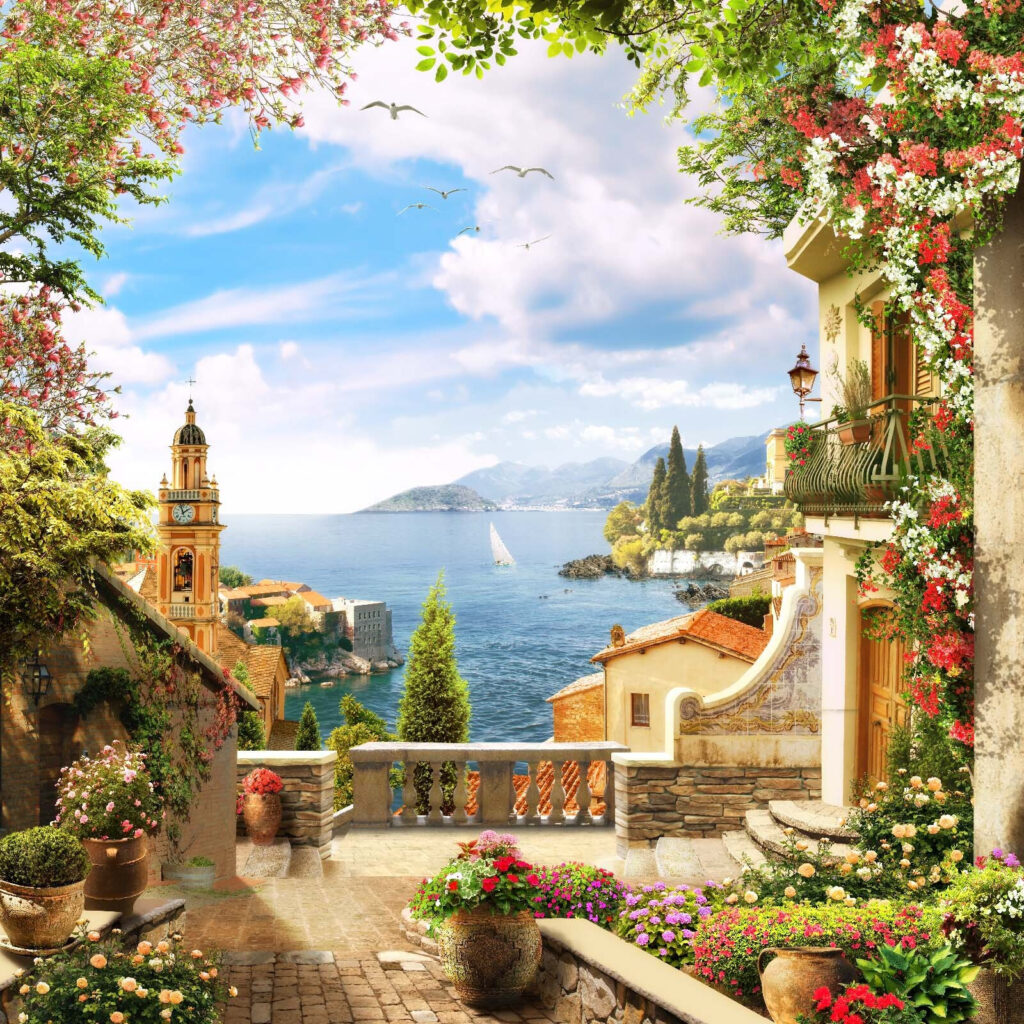 Coastal tower and sea — full design