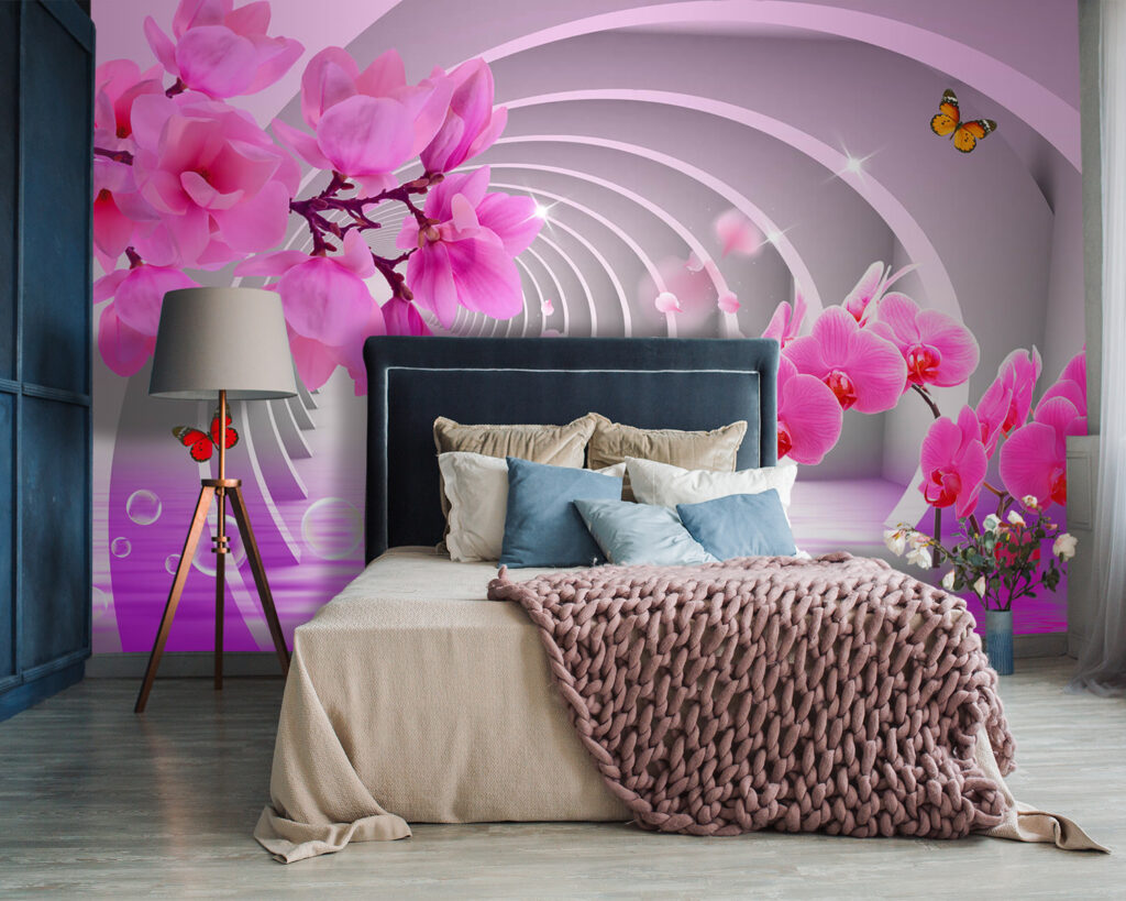 Orchids along arches — interior 3