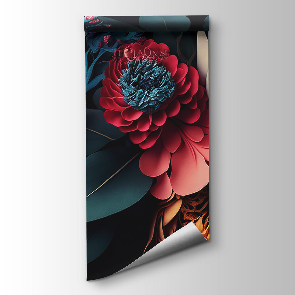 Dark peonies in layers — product view