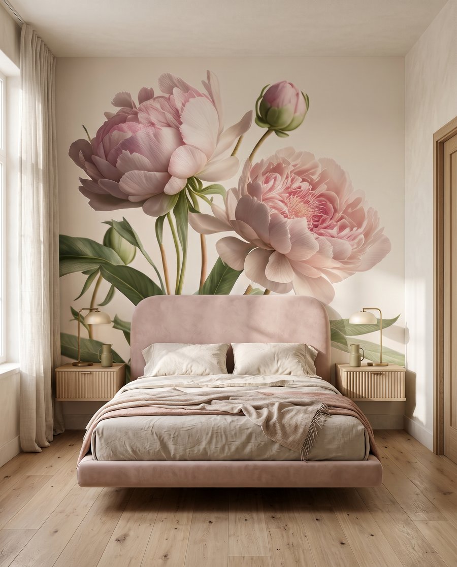 Peony roses on stems — interior 2