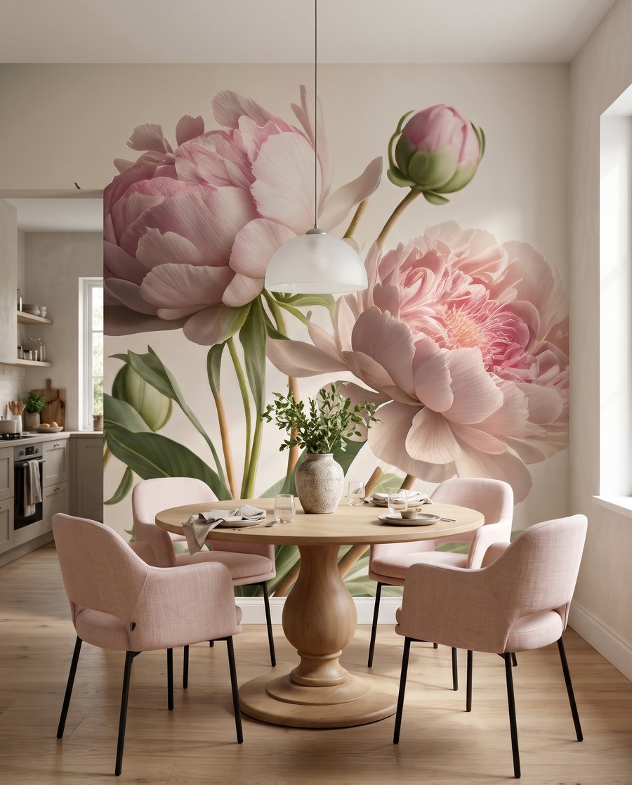 Peony roses on stems — interior 1