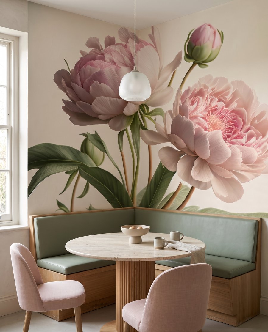 Peony roses on stems — interior 6