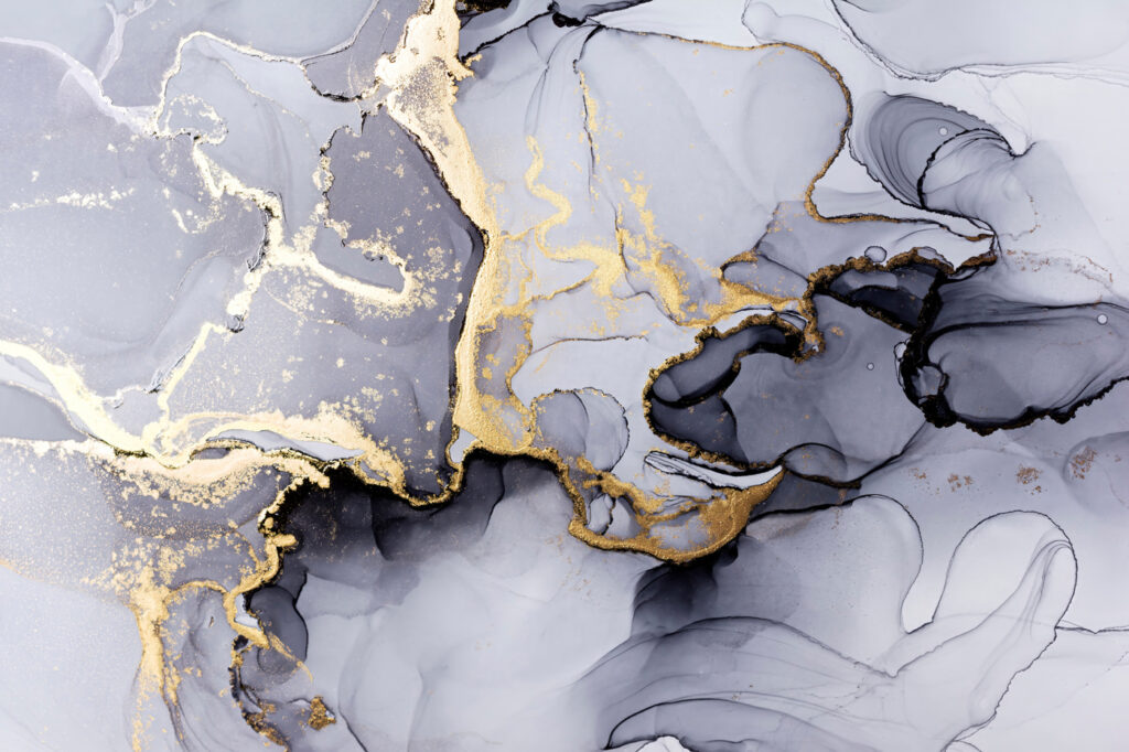 Gold-veined abstract shapes — full design