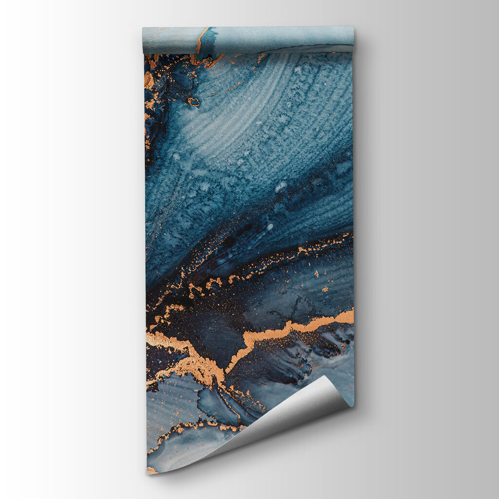 Blue ripples with gold — product view