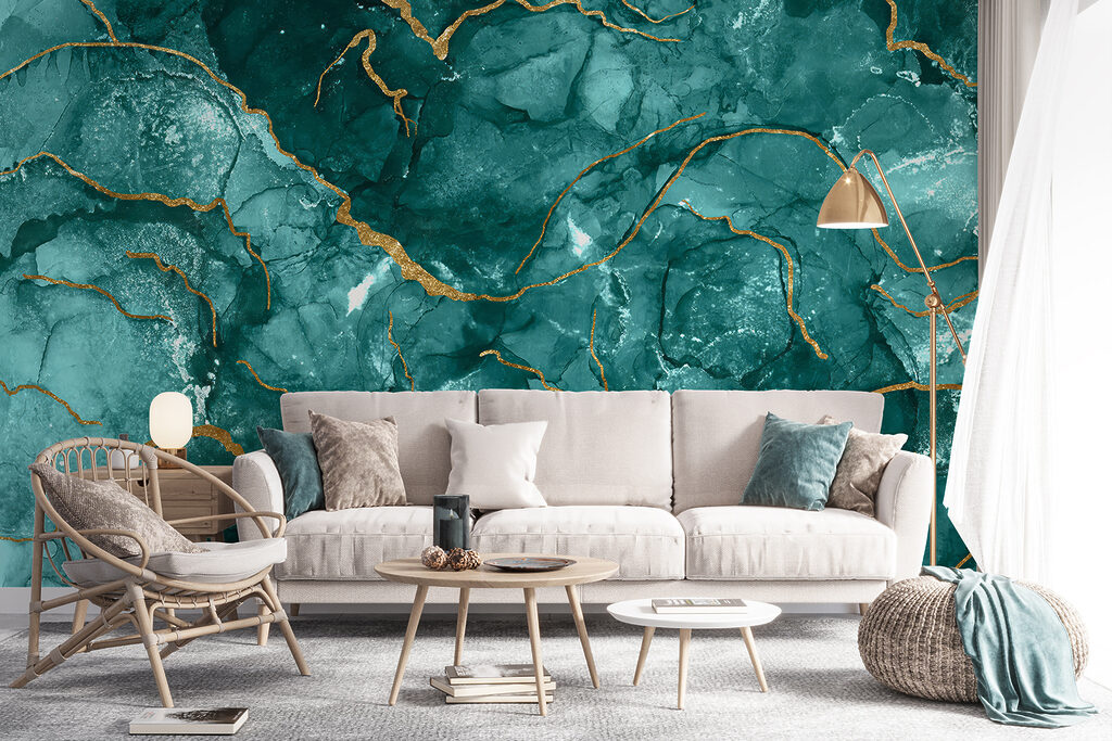 Turquoise cells, gold veins — interior 6