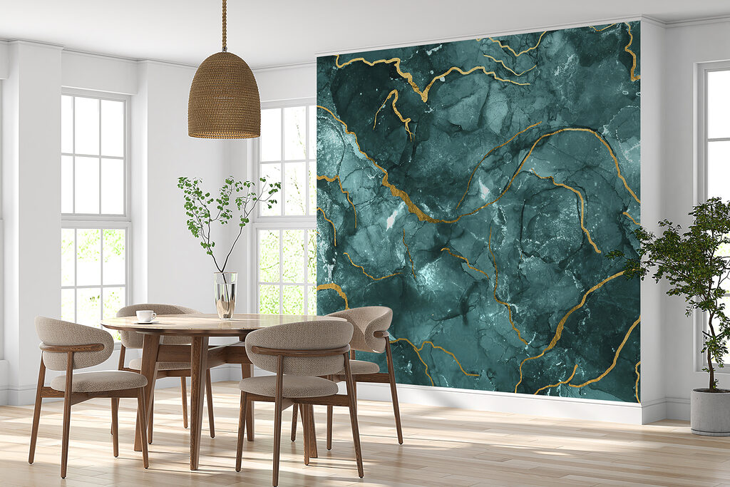 Turquoise cells, gold veins — interior 5