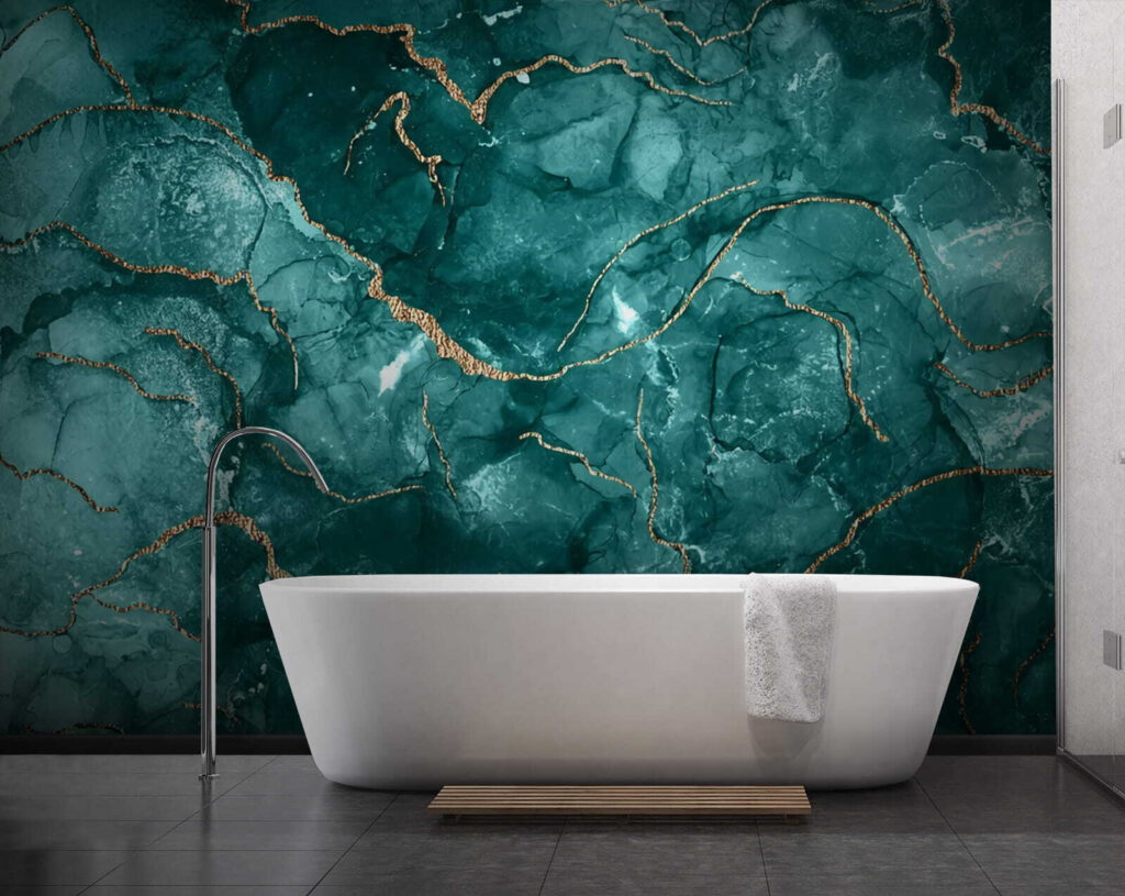 Turquoise cells, gold veins — interior 3