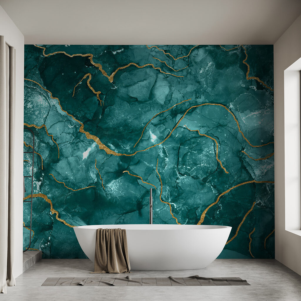 Turquoise cells, gold veins — interior 7
