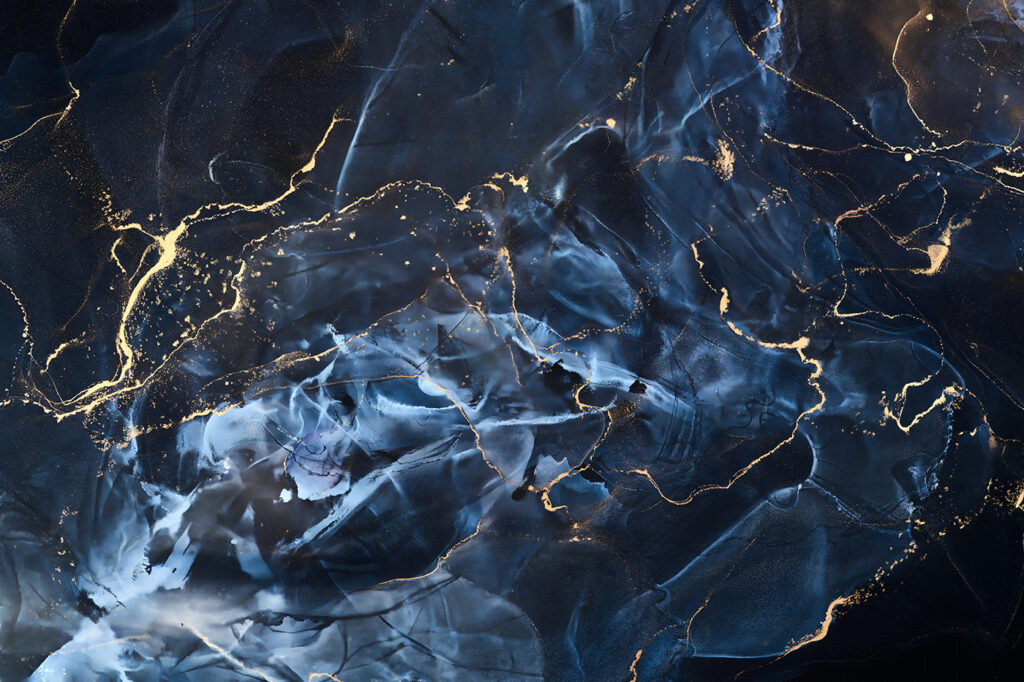 Blue veins with gold — full design