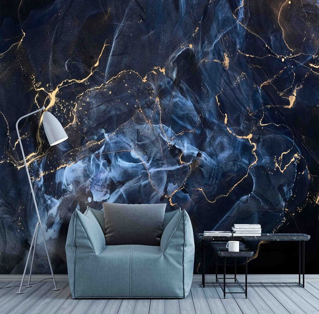 Blue veins with gold — interior 2