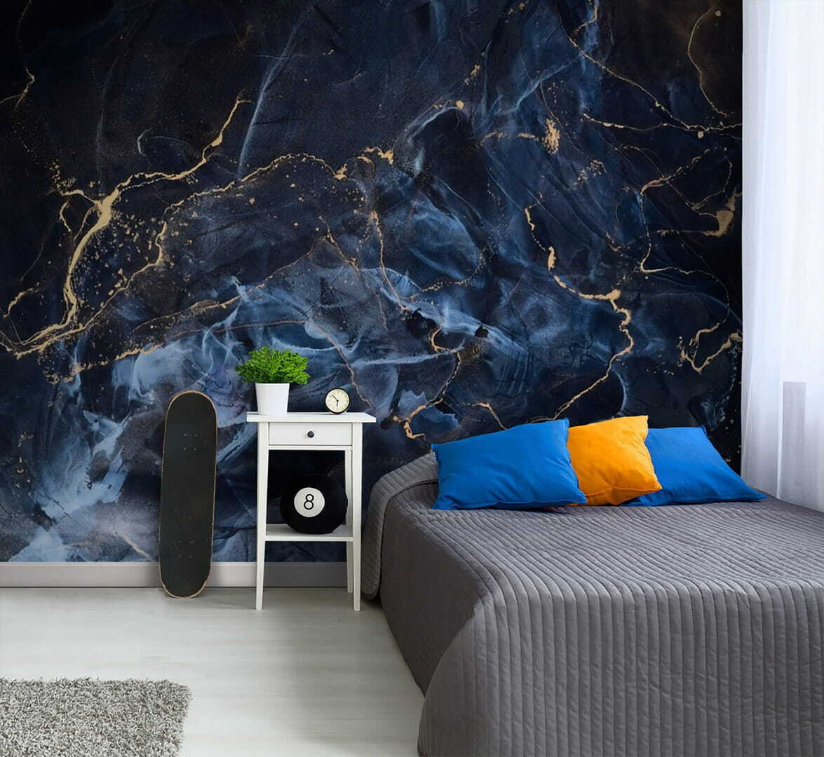 Blue veins with gold — interior 3