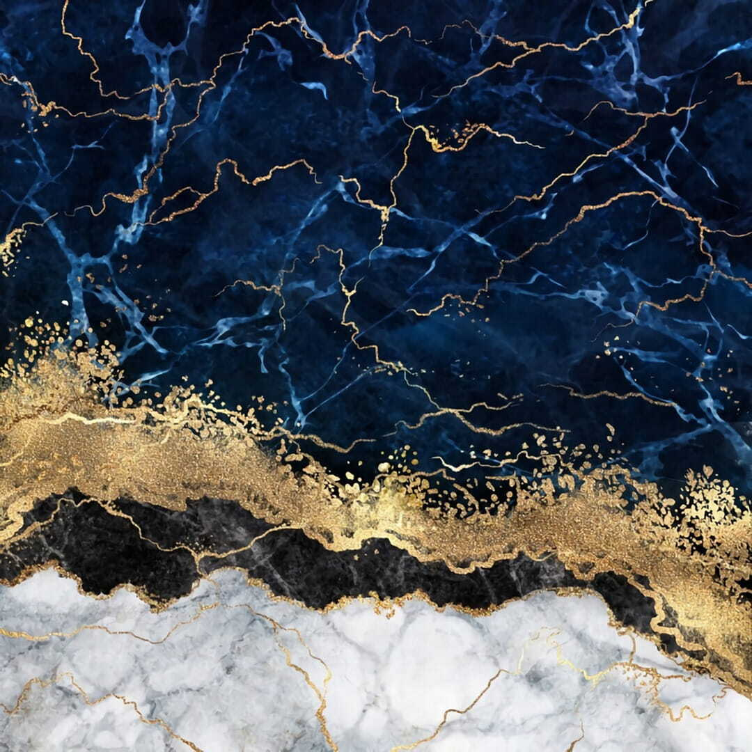 Deep blue stone effect — full design