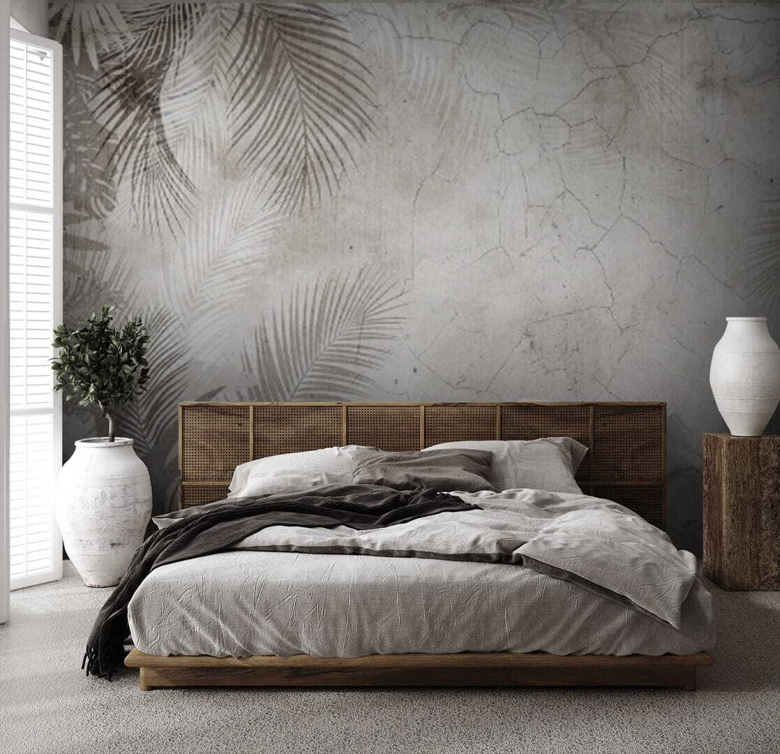 Palm fronds on beige — interior 1