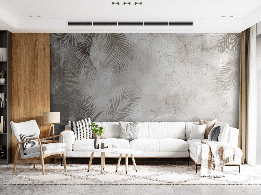 Palm fronds on beige — interior 2