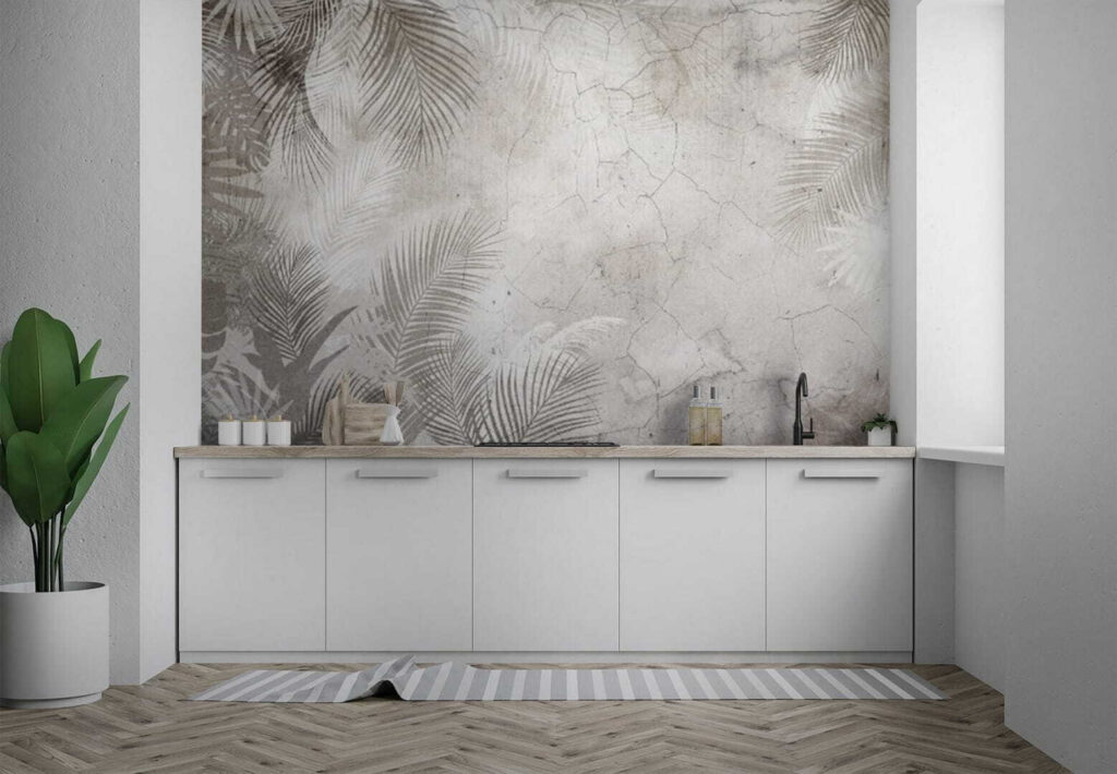 Palm fronds on beige — interior 3