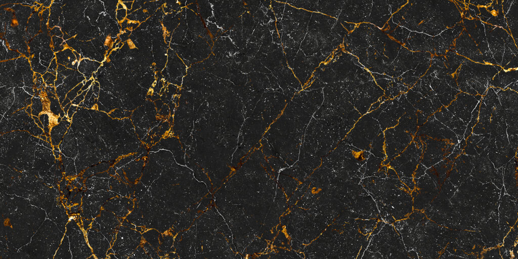 Copper veins on black — full design