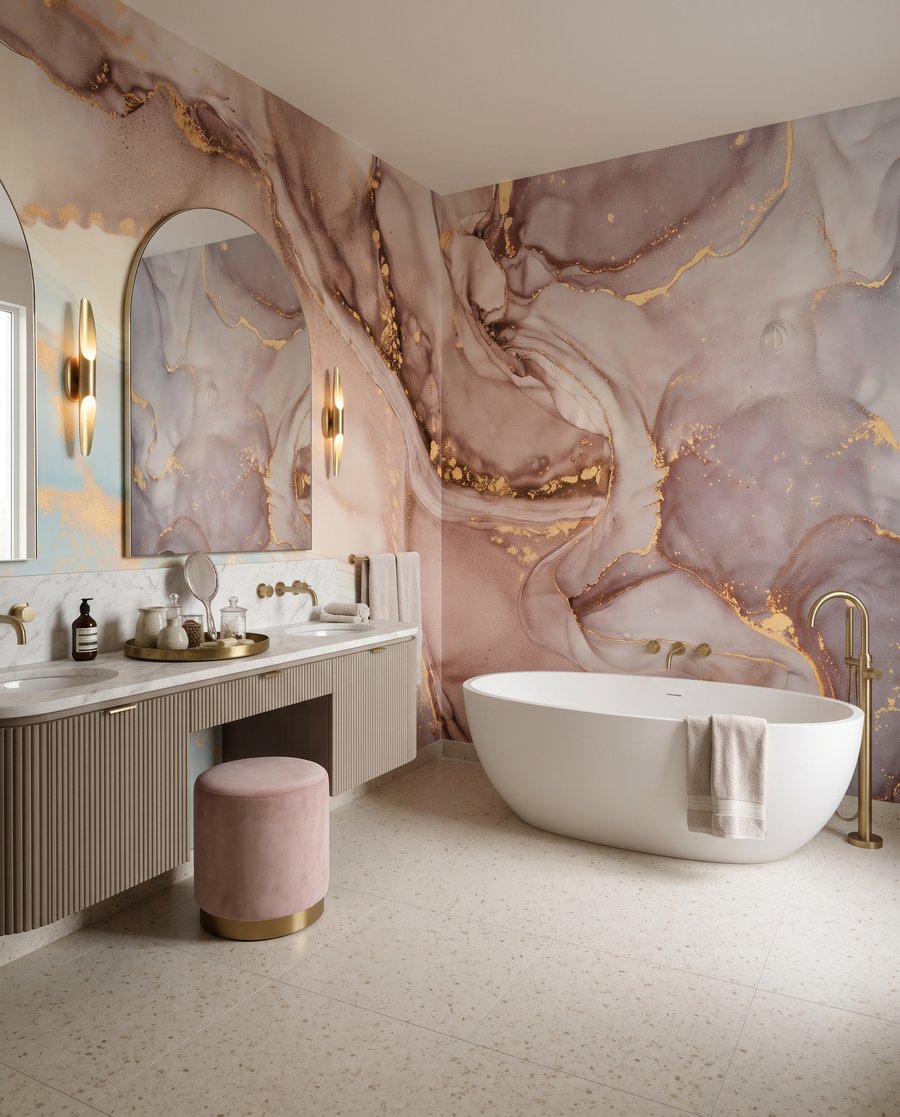 Pastel Mineral Flow in an interior