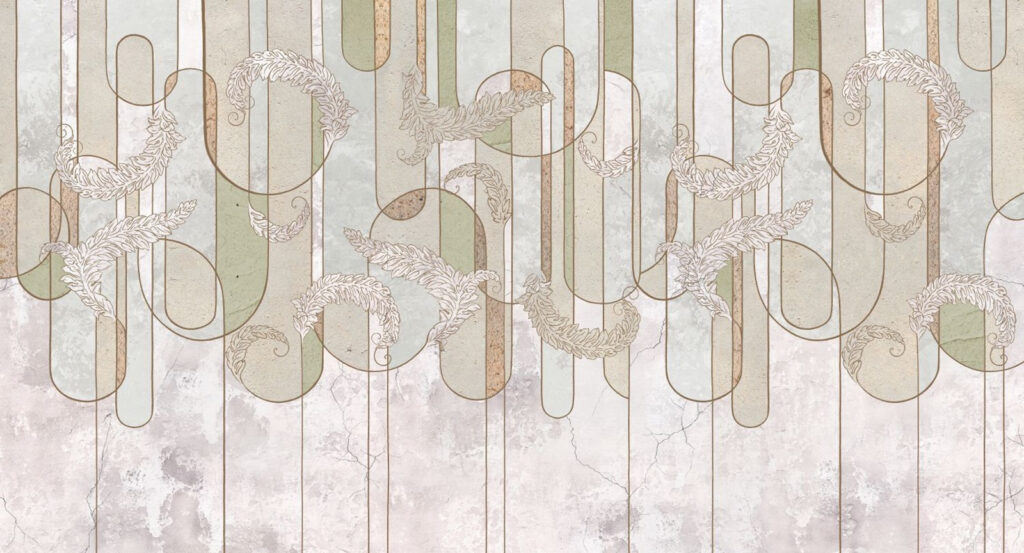 Geometric arches on white — full design
