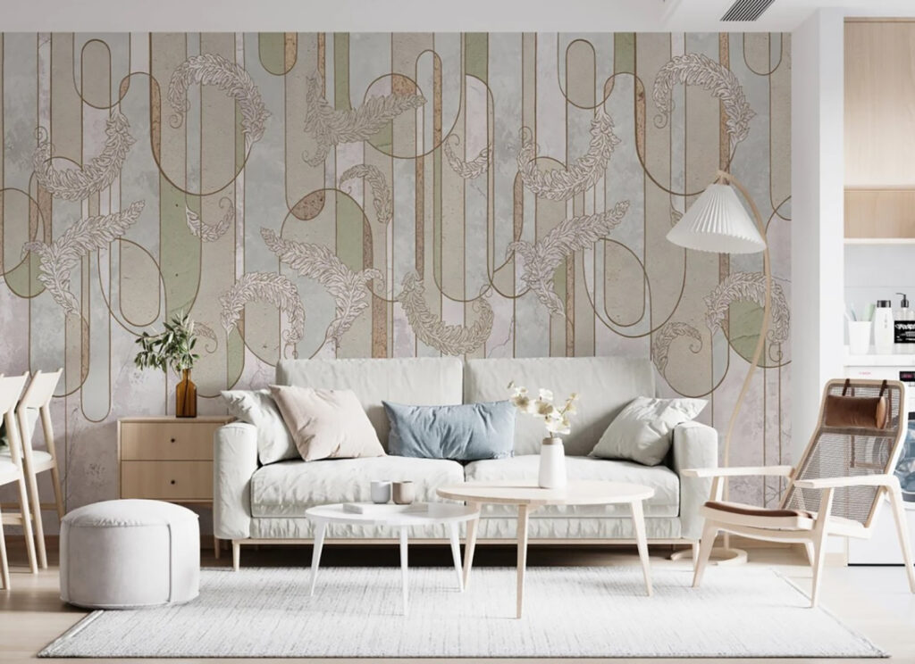 Geometric arches on white — interior 3