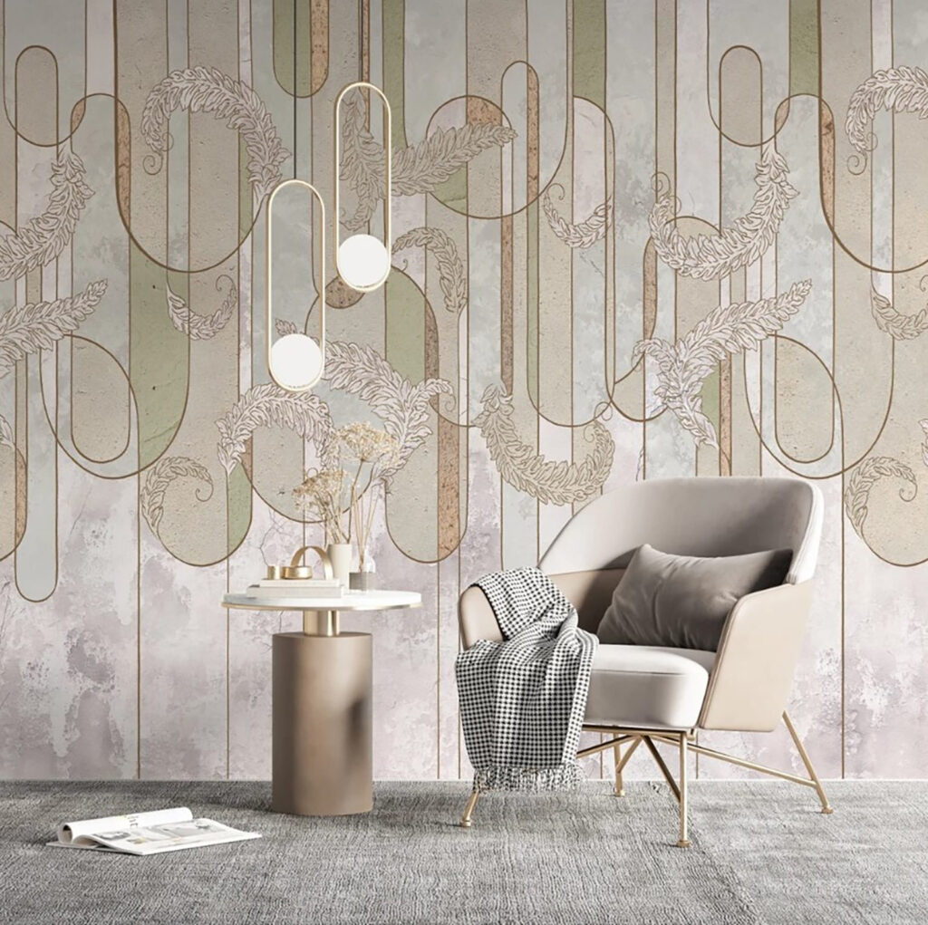 Geometric arches on white — interior 4