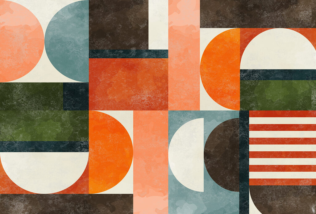 Colour blocks with semicircles — full design
