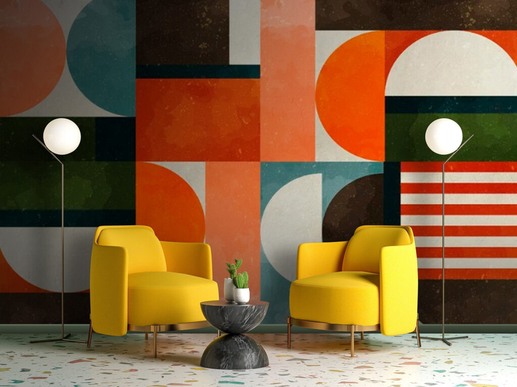 Colour blocks with semicircles — interior 3