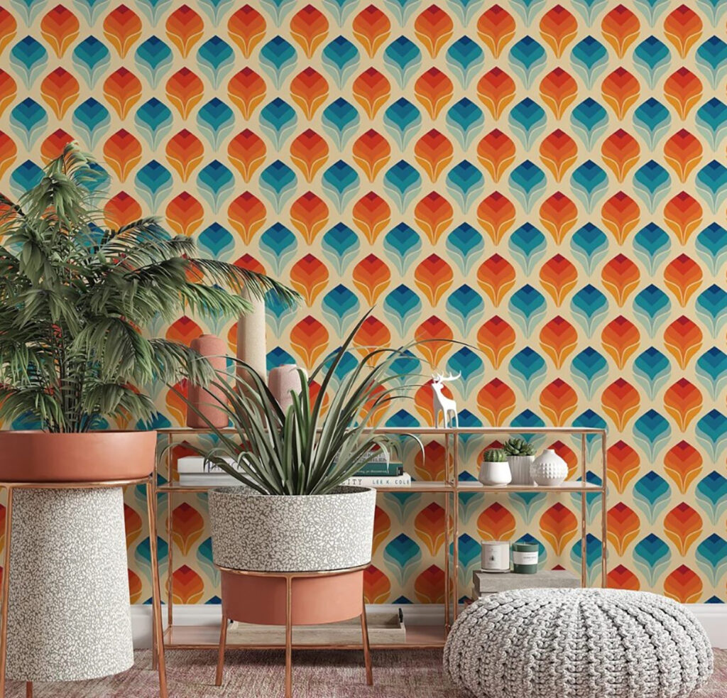 Colourful scales in rows — interior 1