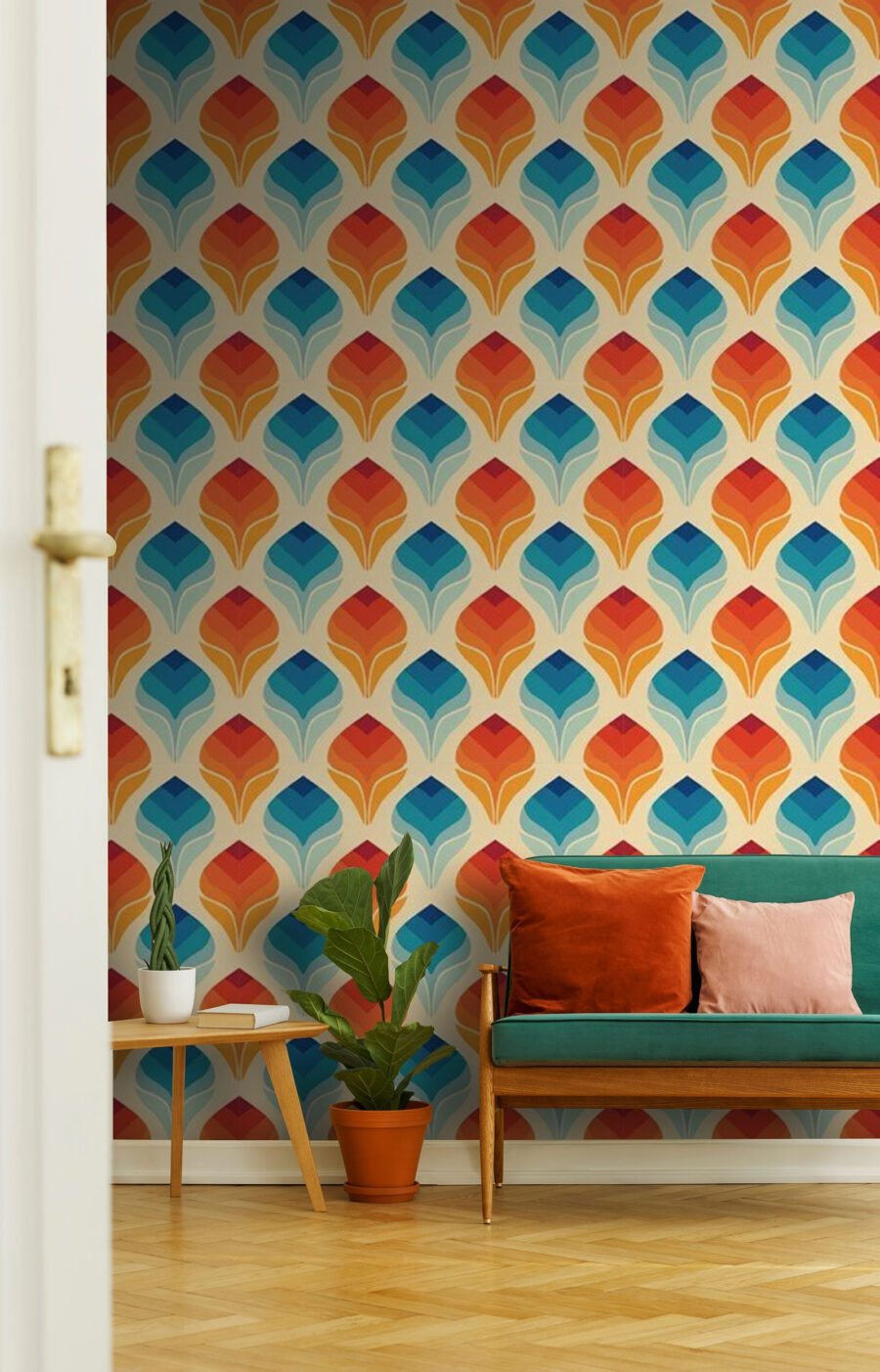 Colourful scales in rows — interior 2